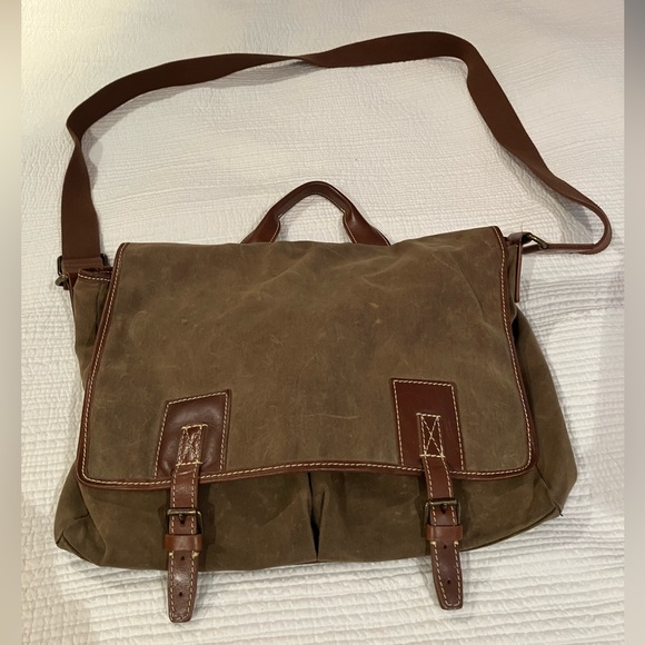 ❌ SOLD ❌ Leather & waxed cotton canvas Messenger Bag - Picture 5 of 8
